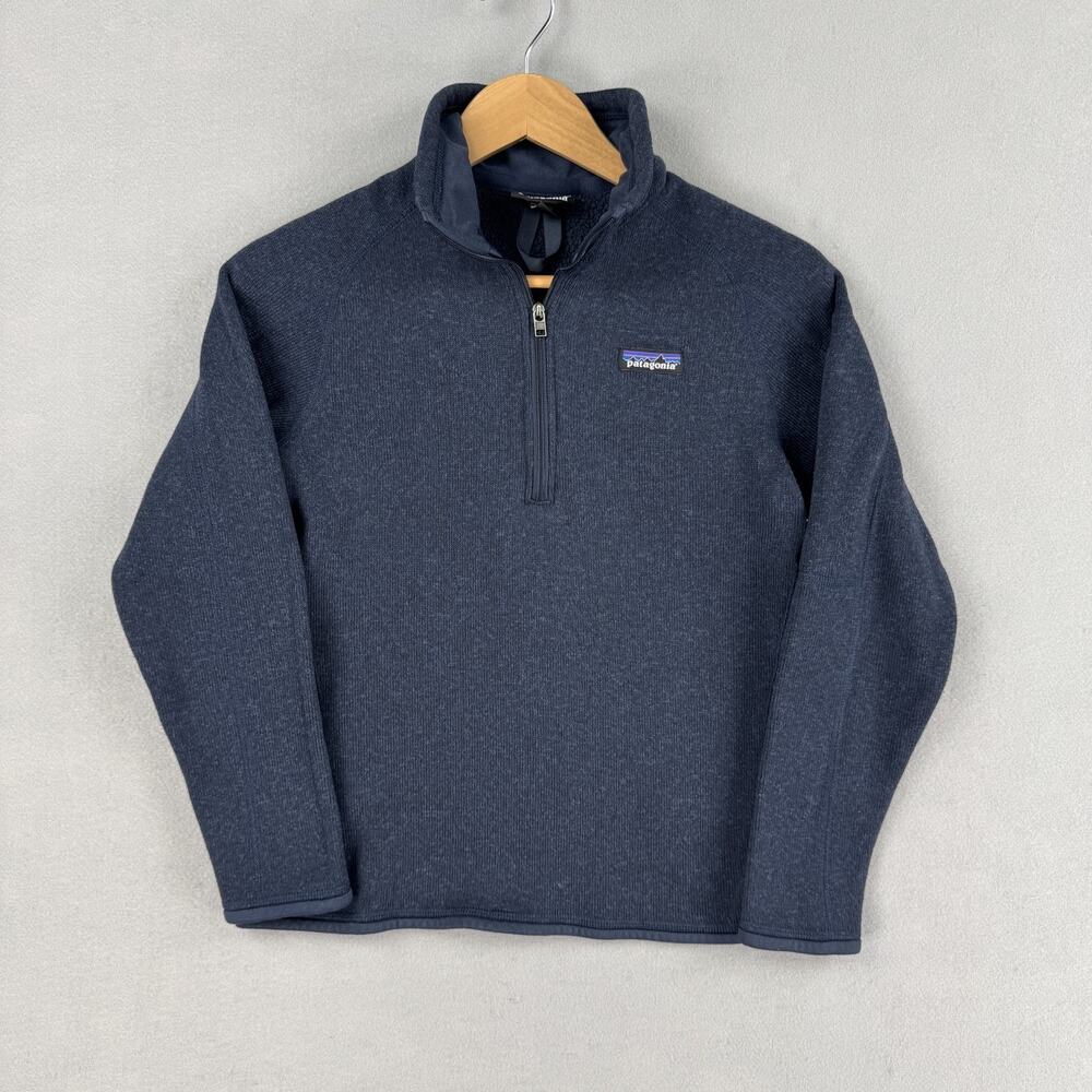Patagonia Better Sweater Womens Small Blue Fleece 1/4 Zip Mock Neck Pullover